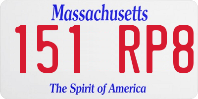 MA license plate 151RP8