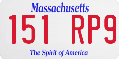 MA license plate 151RP9