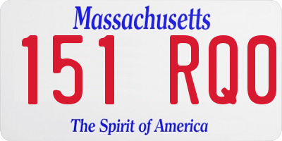 MA license plate 151RQ0