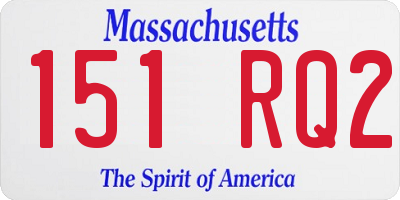 MA license plate 151RQ2