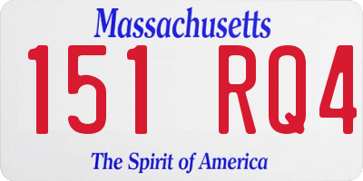 MA license plate 151RQ4