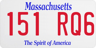 MA license plate 151RQ6
