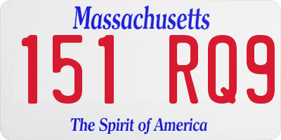 MA license plate 151RQ9