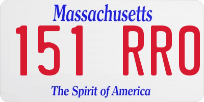 MA license plate 151RR0
