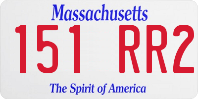 MA license plate 151RR2