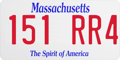 MA license plate 151RR4