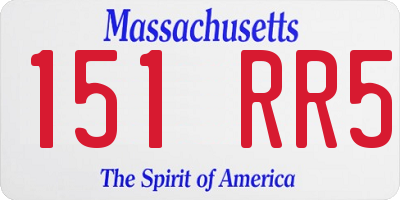 MA license plate 151RR5