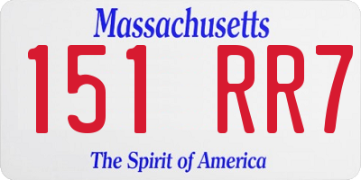 MA license plate 151RR7