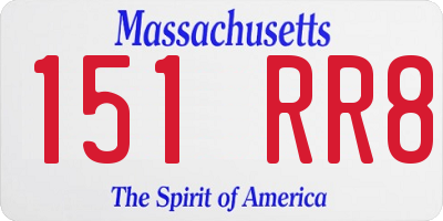 MA license plate 151RR8