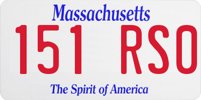 MA license plate 151RS0