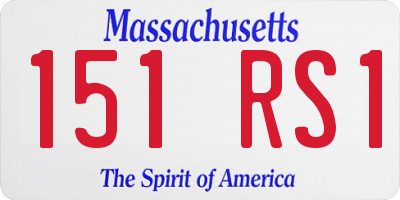 MA license plate 151RS1