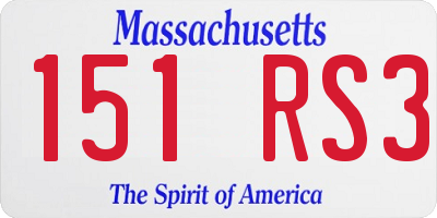MA license plate 151RS3