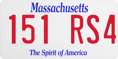 MA license plate 151RS4