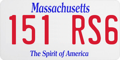 MA license plate 151RS6