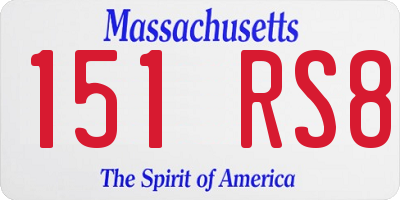 MA license plate 151RS8