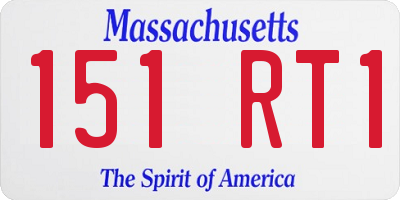 MA license plate 151RT1