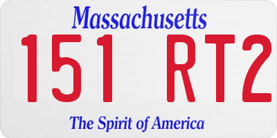 MA license plate 151RT2