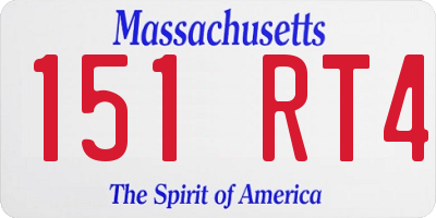 MA license plate 151RT4