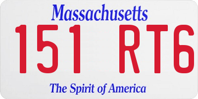 MA license plate 151RT6