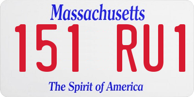 MA license plate 151RU1