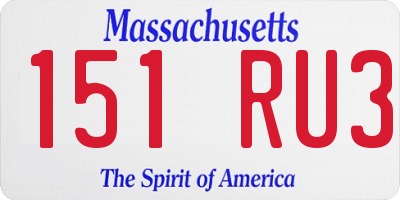 MA license plate 151RU3