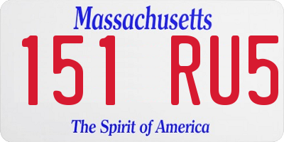 MA license plate 151RU5