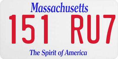 MA license plate 151RU7