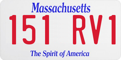 MA license plate 151RV1