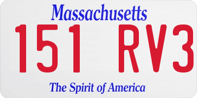 MA license plate 151RV3
