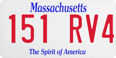 MA license plate 151RV4