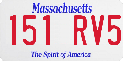 MA license plate 151RV5