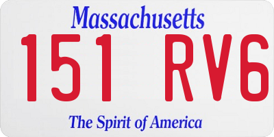 MA license plate 151RV6