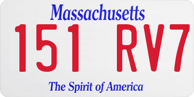MA license plate 151RV7