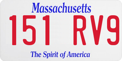 MA license plate 151RV9