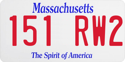 MA license plate 151RW2