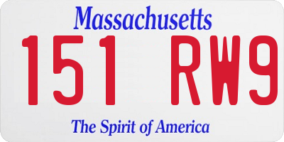 MA license plate 151RW9