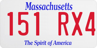 MA license plate 151RX4