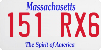 MA license plate 151RX6