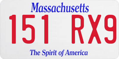 MA license plate 151RX9