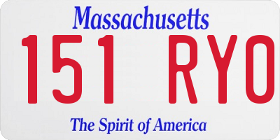 MA license plate 151RY0