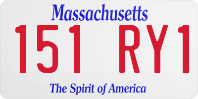 MA license plate 151RY1