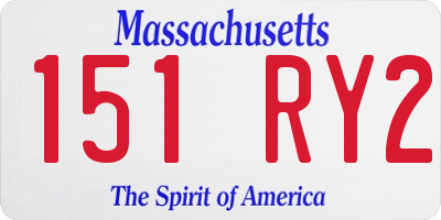 MA license plate 151RY2