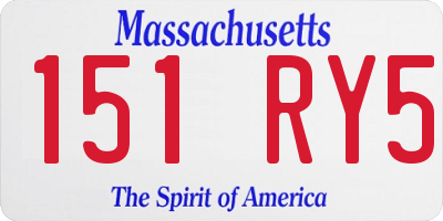 MA license plate 151RY5