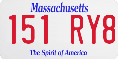 MA license plate 151RY8