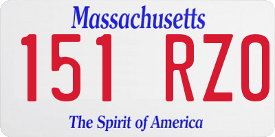MA license plate 151RZ0
