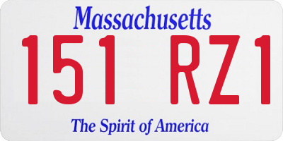 MA license plate 151RZ1
