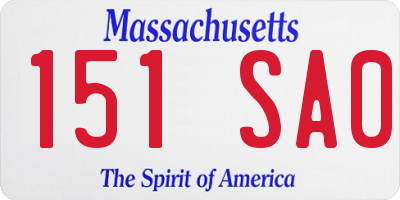 MA license plate 151SA0