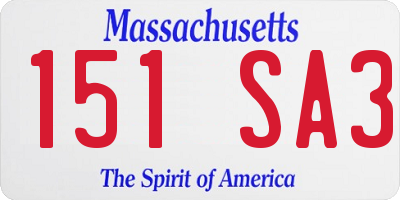 MA license plate 151SA3