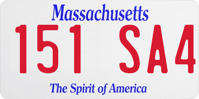 MA license plate 151SA4