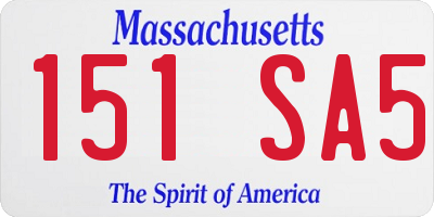 MA license plate 151SA5